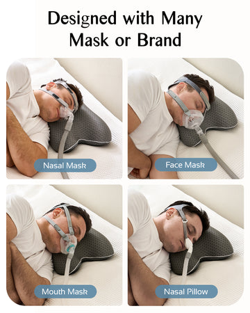Packable Memory Foam CPAP Pillow for All CPAP Users | Small Travel Pillow with Cooling & Washable Cover, Neck Pillow for Backpacking Camping Hotel