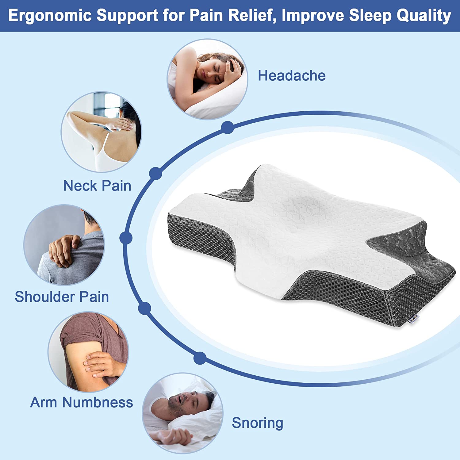 Neck Relief Ergonomic Cervical Pillow